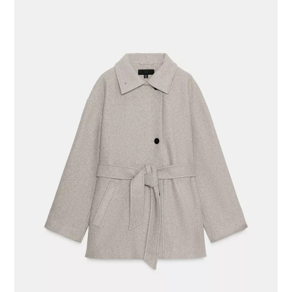 Zara Light Tan Wool Blend Outerwear - Picture 4 of 6